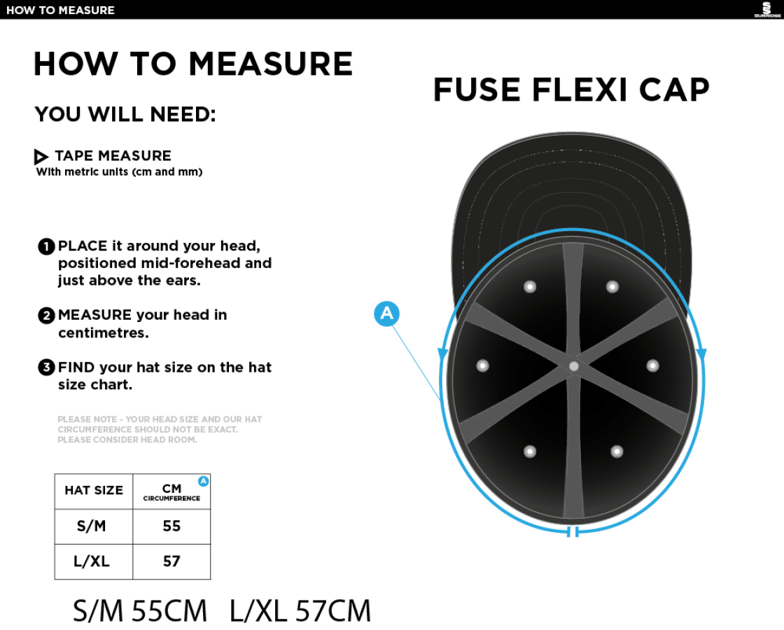 MAORI OXSHOTT CC Fuse Flexi Cap - Bottle - Size Guide