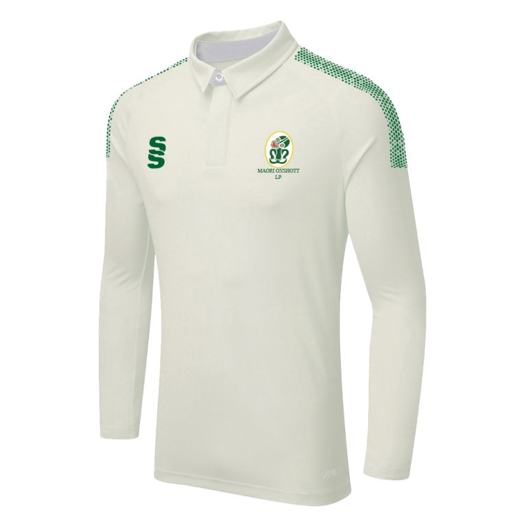 MAORI OXSHOTT CC DUAL LONG SLEEVE CRICKET SHIRT (WOMENS)-Ivory